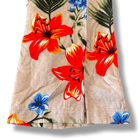 White Stag Size L (12-14) Tropical Print Drawstring Waist Beach Pant w/ Pockets - Picture 4 of 7